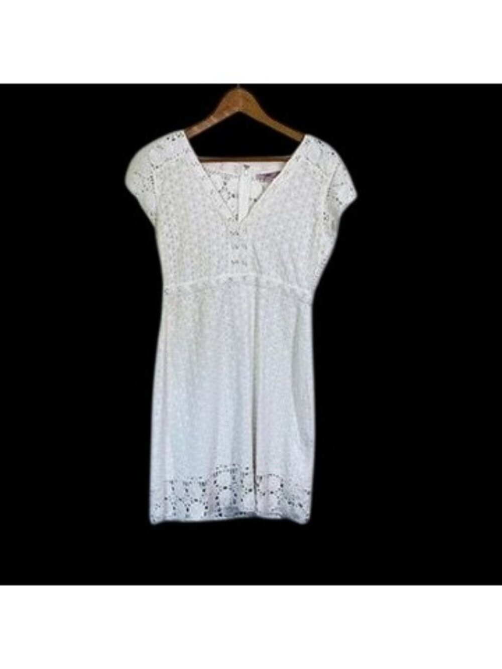 Calypso St Barth Women Sz M Dress LWD White Eyelet Crochet Lace Boho Resort - Picture 2 of 16